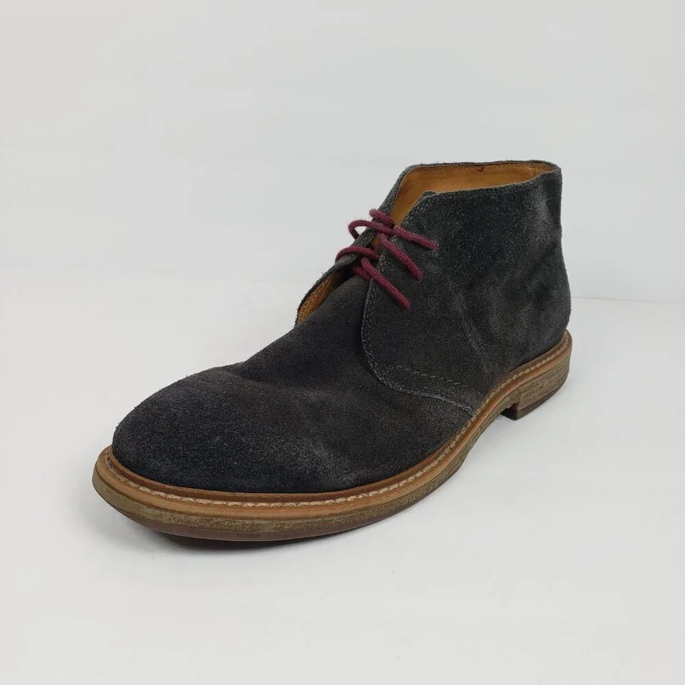 1901 Canyon Mens Size 9 Grey Black Suede Formal Casual Chukka Boots Shoes